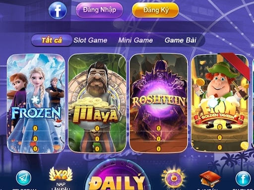 Giao diện đẹp mắt của cổng game bài