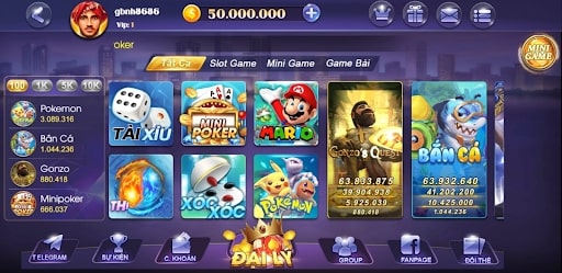 Cổng game sở hữu giao diện ấn tượng